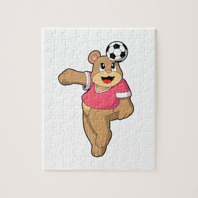 Bear as Soccer player with Soccer.PNG Jigsaw Puzzle (Vertical)
