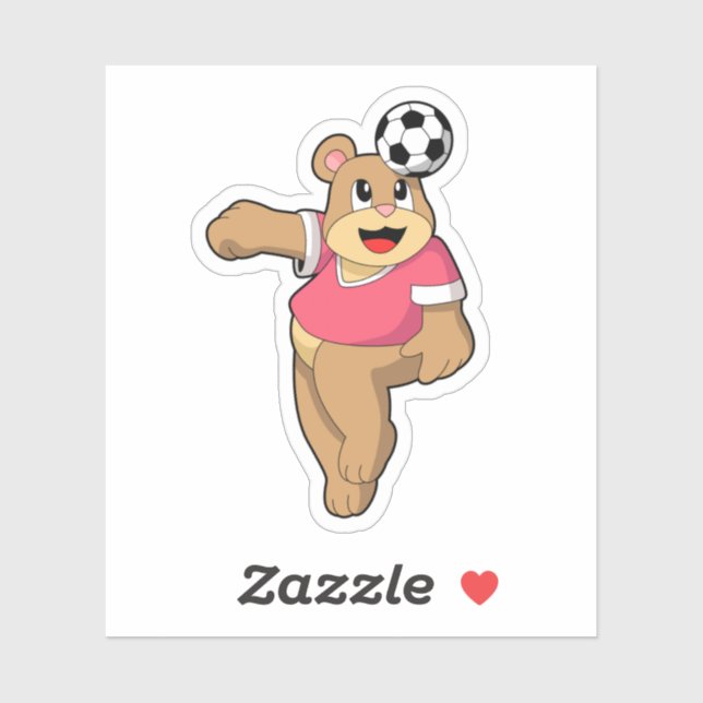 Bear as Soccer player with Soccer.PNG Sticker (Sheet)