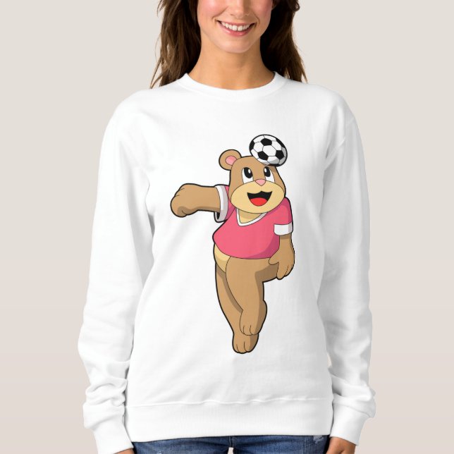 Bear as Soccer player with Soccer.PNG Sweatshirt (Front)