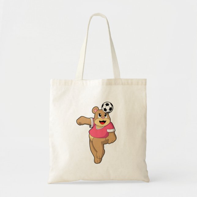 Bear as Soccer player with Soccer.PNG Tote Bag (Front)