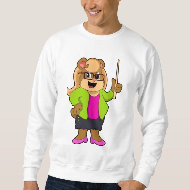 Bear as Teacher with Glasses Sweatshirt (Front)