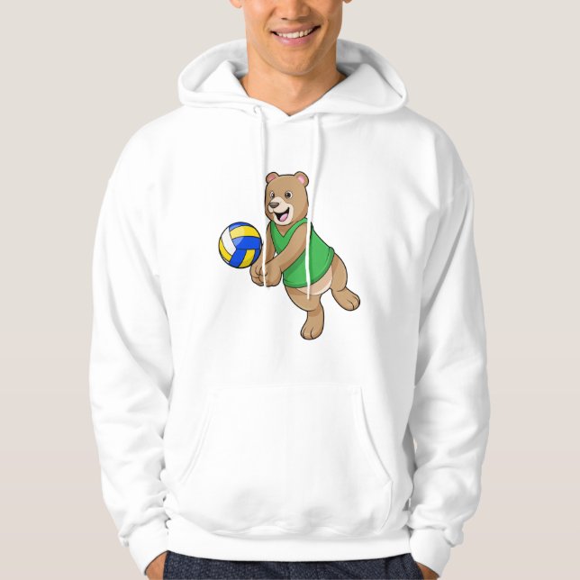 Bear as Volleyball player with Volleyball Hoodie (Front)