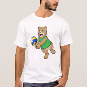 Bear as Volleyball player with Volleyball T-Shirt