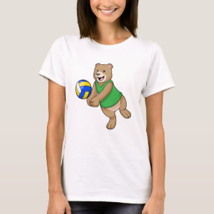 Bear as Volleyball player with Volleyball T-Shirt