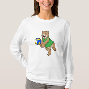 Bear as Volleyball player with Volleyball T-Shirt