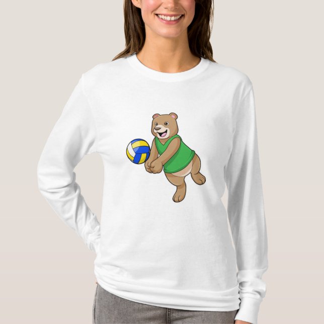 Bear as Volleyball player with Volleyball T-Shirt (Front)