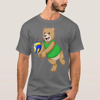 Bear as Volleyball player with Volleyball T-Shirt