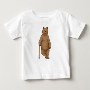 Bear at Baseball with Baseball bat Baby T-Shirt