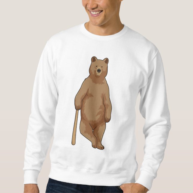 Bear at Baseball with Baseball bat Sweatshirt (Front)