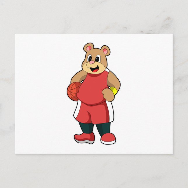 Bear at Basketball Sports Postcard (Front)