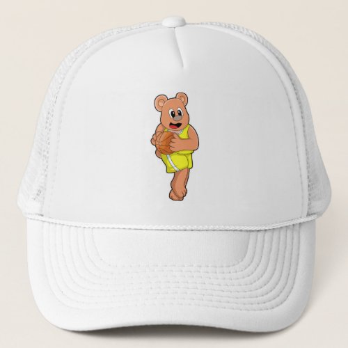 Bear at Basketball Sports Trucker Hat
