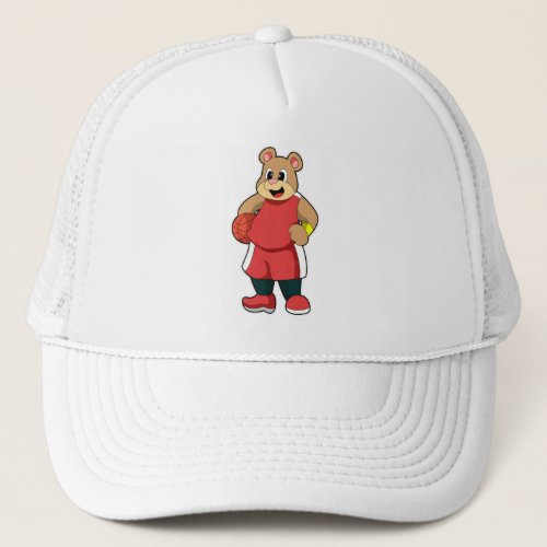 Bear at Basketball Sports Trucker Hat