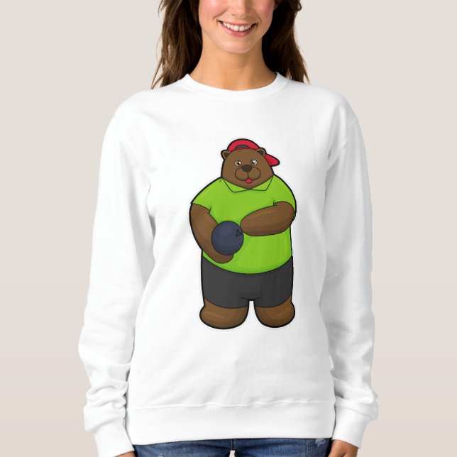 Bear at Bowling with Bowling ball Sweatshirt (Front)