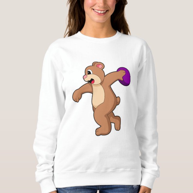 Bear at Bowling with Bowling ball Sweatshirt (Front)
