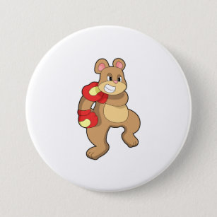 Bear at Boxing with Boxing gloves Button