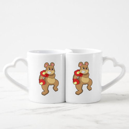 Bear at Boxing with Boxing gloves Coffee Mug Set