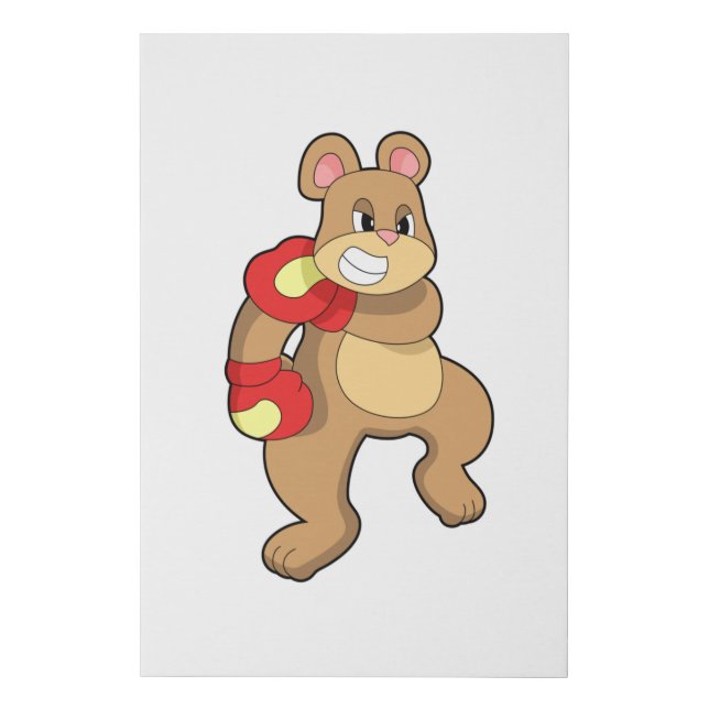 Bear at Boxing with Boxing gloves Faux Canvas Print (Front)