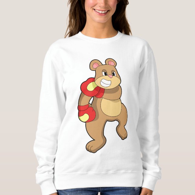 Bear at Boxing with Boxing gloves Sweatshirt (Front)