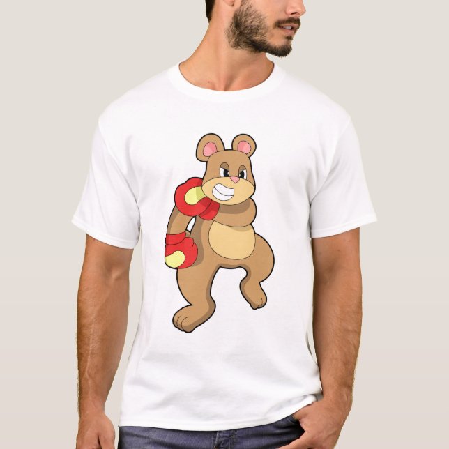 Bear at Boxing with Boxing gloves T-Shirt (Front)
