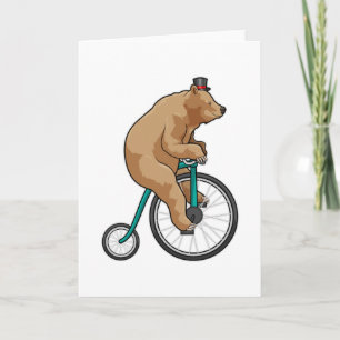 Bear at Circus with Bicycle Card
