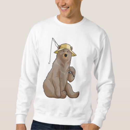 Bear at Fishing with Fishing rod Sweatshirt