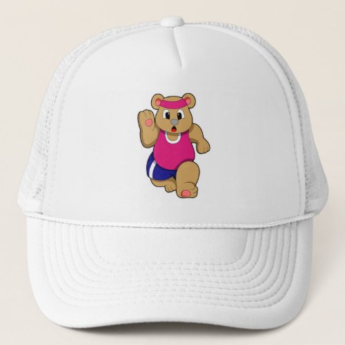 Bear at Fitness _ Jogging with Headband Trucker Hat