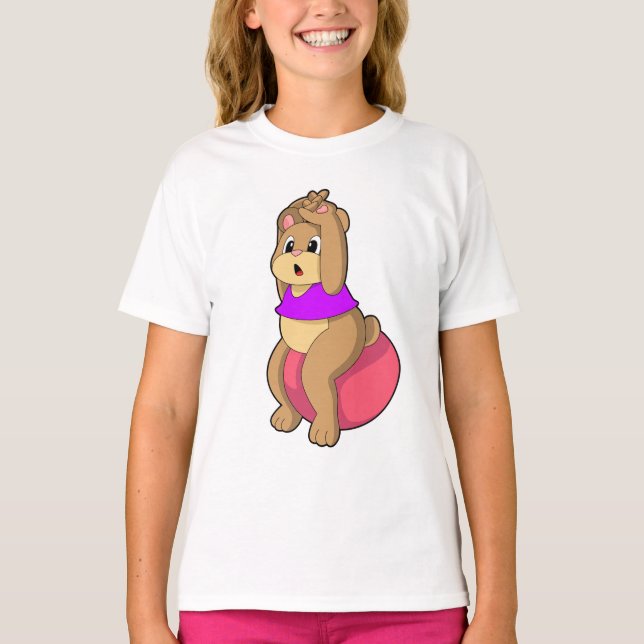 Bear at Fitness with Exercise ball.PNG T-Shirt (Front)