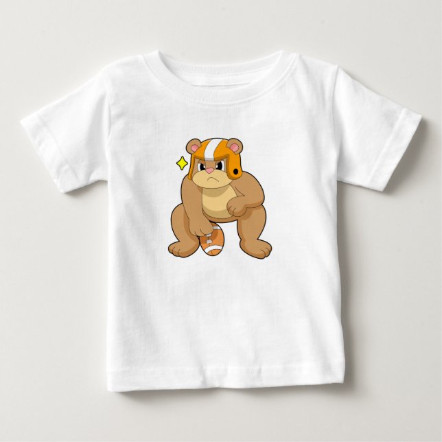 Bear at Football Sports Baby T-Shirt (Front)