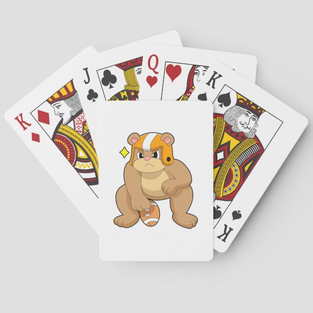 Bear at Football Sports Poker Cards (Back)