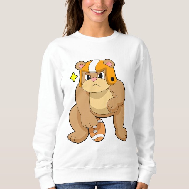 Bear at Football Sports Sweatshirt (Front)
