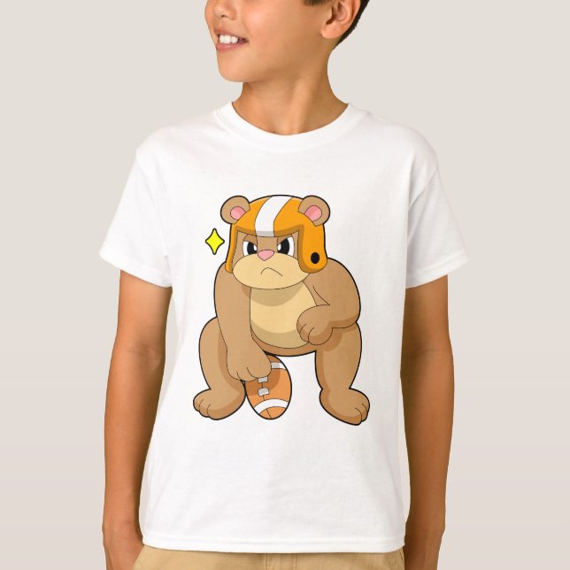 Bear at Football Sports T-Shirt (Front)