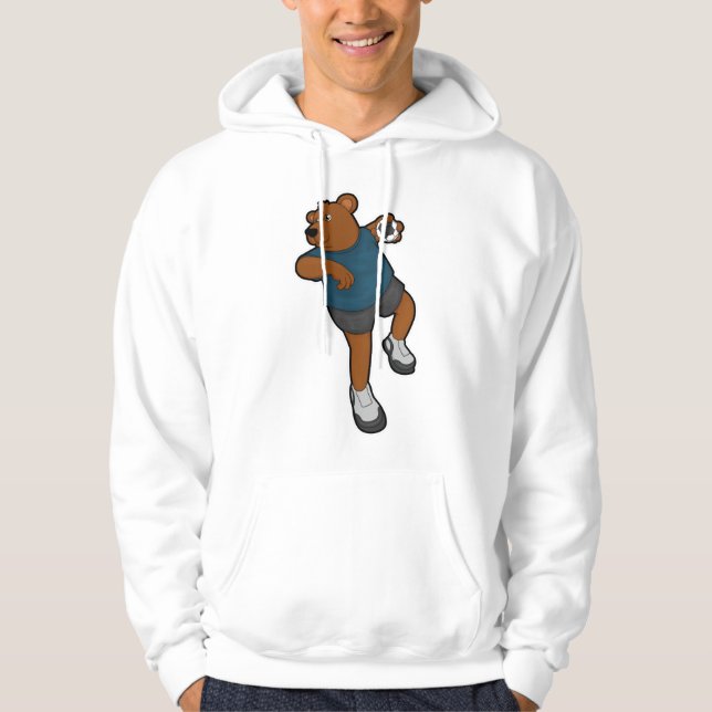 Bear at Handball player with Handball Hoodie (Front)