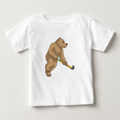 Bear at Hockey with Hockey bat Baby T_Shirt