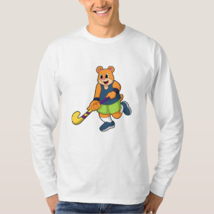 Bear at Hockey with Hockey bat T-Shirt