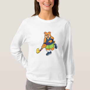 Bear at Hockey with Hockey bat T-Shirt