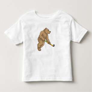 Bear at Hockey with Hockey bat Toddler T-shirt