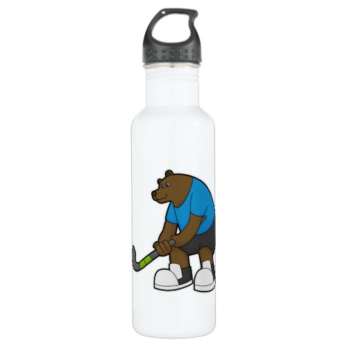 Bear at Hockey with Hockey stick Stainless Steel Water Bottle