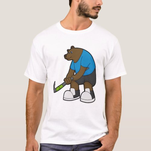Bear at Hockey with Hockey stick T_Shirt