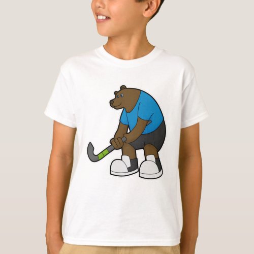 Bear at Hockey with Hockey stick T_Shirt