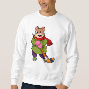 Bear at Ice hockey with Ice hockey stick Sweatshirt
