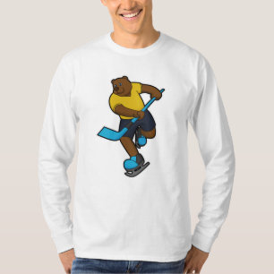 Bear at Ice hockey with Ice hockey stick T-Shirt