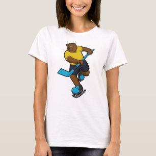 Bear at Ice hockey with Ice hockey stick T-Shirt