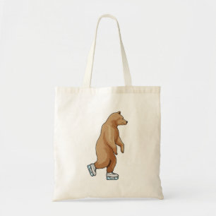 Bear at Ice skating with Ice skates Tote Bag