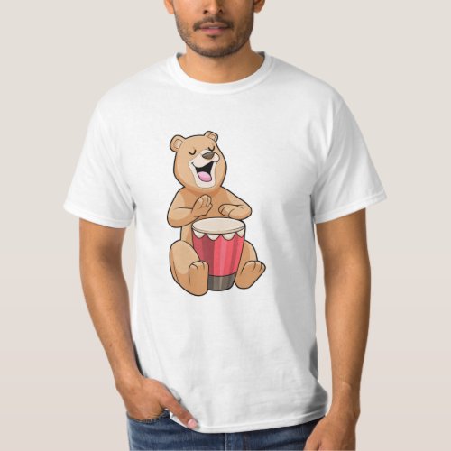 Bear at Music with Drum T_Shirt