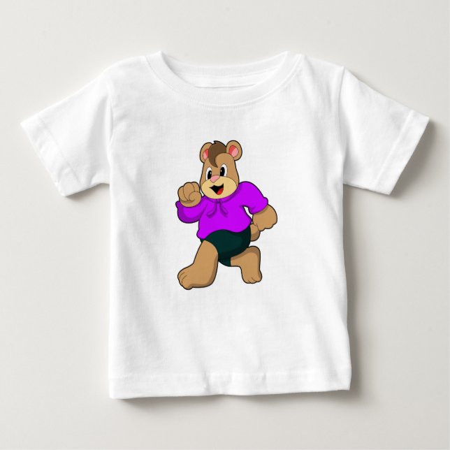Bear at Running Baby T-Shirt (Front)