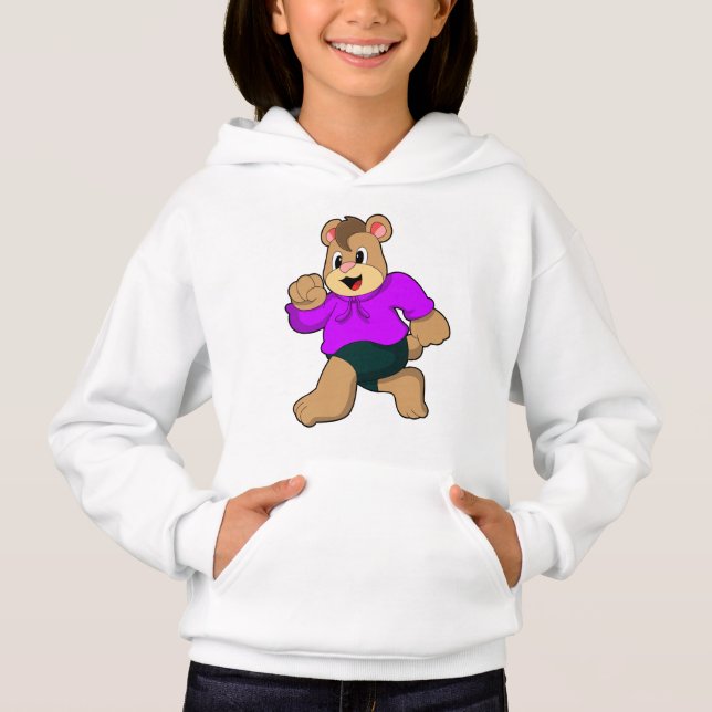 Bear at Running Hoodie (Front)
