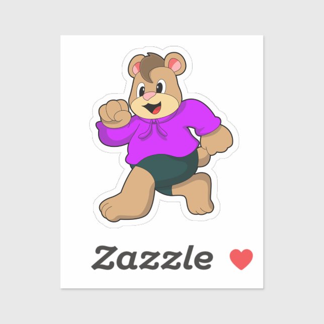 Bear at Running Sticker (Sheet)