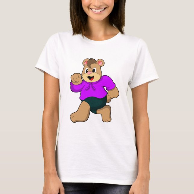 Bear at Running T-Shirt (Front)