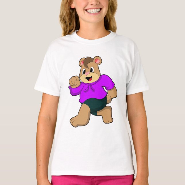 Bear at Running T-Shirt (Front)
