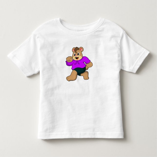 Bear at Running Toddler T-shirt (Front)